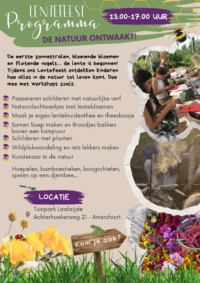 Lentefeest: De natuur ontwaakt! Zondag 13 april op Tuinpark Laakzijde. Het programma is bekend. 