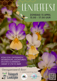 Lentefeest: De natuur ontwaakt! Zondag 13 april op Tuinpark Laakzijde. De eerste zonnestralen, bloeiende bloemen en fluitende vogels… de lente is begonnen! 