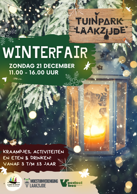 Knusse Winterfair 0% 21 december / 11.00 - 16.00 uur Op het erf zijn verschillende winterse activiteiten voor kinderen, zoals creatieve knutselmomenten en appels poffen in de buitenlucht. Daarnaast vind je een sfeervolle mix van kraampjes met winterse producten, waar iedereen kan rondkijken en genieten. Ons Theehuis is ook geopend voor allerlei lekkers πͺ.